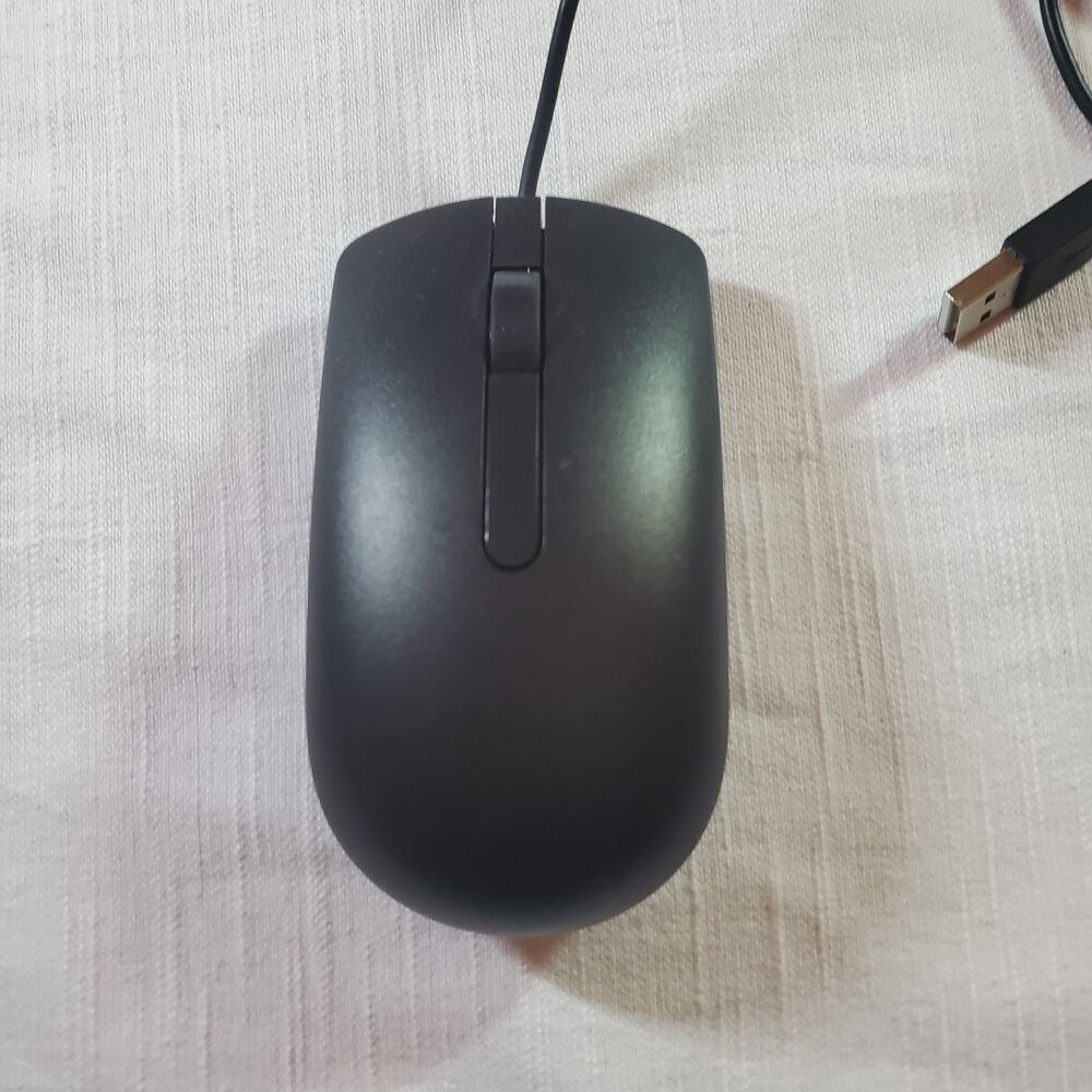Dell MS116 Wired Optical Mouse Black USB Desktop PC Laptop MS116t1 Plug & Play